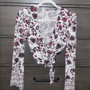 Floral Wrap Top